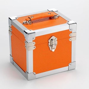 Orange 12 Inch Album LP Vinyl Leatherette Record Box Storage Flight Carry Case 