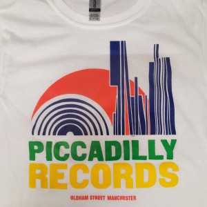 Image of Piccadilly Records - Logo T-Shirt - Summer 22: White / Dayglow
