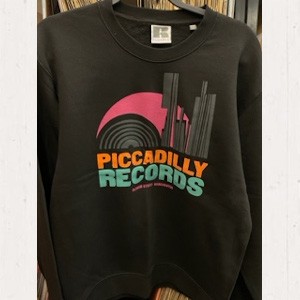 Image of Piccadilly Records - Logo Sweatshirt - Winter 22/23 : Black / Fruit Salad Mix