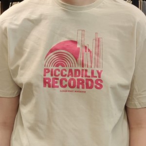 Piccadilly Records - Logo T-Shirt - Summer 23: Sand / Bright Pink Print