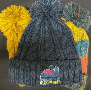 Image of Piccadilly Records - Navy Cable Knit Bobble Hat