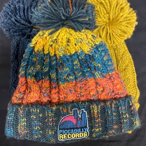 Image of Piccadilly Records - Multi Coloured Cable Knit Bobble Hat