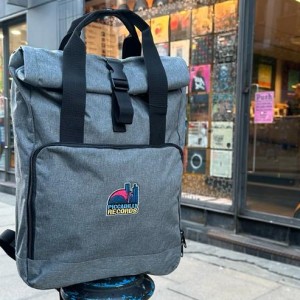 Image of Piccadilly Records - Recycled Roll Top Record Bag - Grey Marl Dusk